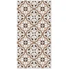 Image de Panorama Tapis Vinyle - Modèle Carreaux Ciments Fleur Brun 60x110 cm - Différentes Tailles - Deco Maison, Cuisine, Chambre et Exterieur