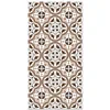 Image de Panorama Tapis Vinyle - Modèle Carreaux Ciments Fleur Brun 80x150 cm - Différentes Tailles - Deco Maison, Cuisine, Chambre et Exterieur
