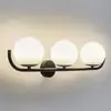 Image de Forlight applique murale Sfera Triple, noir, verre, largeur 58 cm