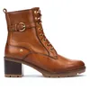 Image de Pikolinos Llanes Bottines à Talon Femme | Cuir | Lacets et Fermeture Éclair | Marron Clair