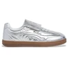 Image de Pepe Jeans pour femme. PLS000010 Silver Ball Metal Leather Sneakers (37), Cuir, Argenté, Plat, Lacets, Casuel