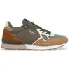 Image de PEPE JEANS - Baskets running Brit Must M en cuir kaki à talon plat avec des lacets - Taille numeric_42