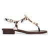 Image de Hispanitas pour femme. HV264784 Sandales multicolores Ibiza (40), Cuir, Blanc, Plat, 1 à 3 cm, Boucle, Casuel, Imprimé animal