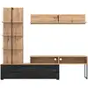 Image de Meuble TV + étagères ALLISON coloris bois foncé
