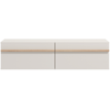 Image de Meuble tv suspendu 128 cm UTAH CHÊNE et beige