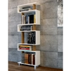 Image de Wooden Art - Bibliothèque blok blanc/bois - 60x20x160 cm OS