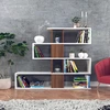 Image de Wooden Art - Bibliothèque Karlin blanc/marron - 120x109x20 cm OS