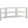 Image de Meuble TV d’angle - THALES CORNER - Blanc - Panneaux mélaminés - Style moderne - Fixation murale possible - 110x36x45 cm