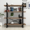 Image de Wooden Art - Bibliothèque makro noisette - 120x106x33 cm OS