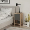 Image de Wooden Art - Table de chevet Ema chêne/anthracite - 30x30x55 cm OS