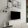 Image de Decortie - Meuble TV Matera blanc - 150x41.6x31.5 cm OS