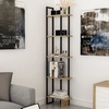 Image de Wooden Art - Bibliothèque Alice chêne/noir - 45x180x22 cm OS