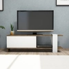 Image de Wooden Art - Meuble TV Gaye noyer blanc - 37x120x25 cm OS