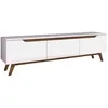 Image de Meuble TV - D1 - Blanc / Noyer - 180 x 49 x 35 cm