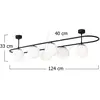 Image de Opviq Plafonnier Abaküs 4911, noir, verre opale, à 6 lampes
