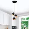 Image de Opviq Suspension Yildo 6871 à 3 lampes Rondelle noir/cuivre