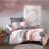 Image de Elizabed - Parure Housse de couette Leron gris/rose/blanc 240x220 cm