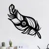 Image de Opviq Applique murale W-030, noir, design plume, bois MDF, découpe laser