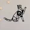 Image de Opviq Applique murale W-037, noir, motif chat, bois MDF, découpe laser