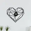 Image de Opviq Applique murale W-046, noir, motif coeur, bois MDF découpé au laser