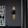 Image de Opviq Applique murale 616-A, noire avec baguettes dorées