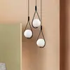 Image de Opviq Suspension Mudoni MR-938 à 3 lampes ronde noir/verre opale