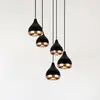 Image de Opviq Suspension Yildo 7005 noir/cuivre métal à 5 lampes ronde