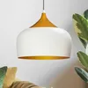 Image de bamyum Suspension Luminaire Moderne en Bois et Metal, Lustre Salon Ronde de 30 cm, Lustre Cuisine E27 en Métal, Plafonnier, Lampe pour Chambre, Salle à Manger, Couloir, Blanc