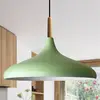 Image de ROYALTECH Suspension Chris, vert menthe/blanc, Ø 35 cm, métal, détail en bois