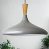 Image de bamyum Champion Lampe à Bois Suspension Moderne en Metal de 35 cm, Lustre de Salon, Chambre, Cuisine, Suspension Luminaire Plafonnier, Éclairage de Plafond, Lampe Suspendue Gris