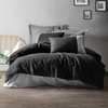 Image de En Vogue - Parure housse de couette Plain noir/gris 240x220 cm
