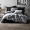 Image de En Vogue - Parure housse de couette Plain gris/noir 240x220 cm