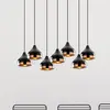 Image de Opviq Suspension Yildo 6894, noir/cuivre, métal, à 7 lampes