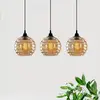 Image de Opviq Suspension Gold 012, doré-transparent, verre à 3 lampes linéaire