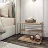 Image de Wooden Art - Table d'appoint Lifon pin/noir - 50x40x40 cm OS