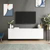 Image de Wooden Art - Meuble TV White blanc - 150x44x31 cm OS