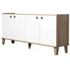 Image de Buffet scandinave - SUMER - 4 portes - 180 x 78 x 41 cm - Chêne / Blanc