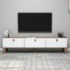 Image de Decortie - Meuble TV Sumer marron/blanc - 178x34.6x44.8 cm OS