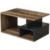 Image de CONCEPT1 Art 2040 noyer foncé marbre noir 90 x 54 x h42cm 389MZA1145
