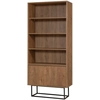 Image de Wooden Art - Bibliothèque Rea noir/marron - 80x36x182 cm OS