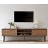 Image de Wooden Art - Meuble TV Rodez marron/noir - 180x50x40 cm OS