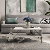 Image de Homitis - Table basse Loire blanche - 100x40x50 cm OS