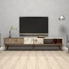 Image de Wooden Art - Meuble TV Milan noyer/blanc - 180x40x35 cm OS