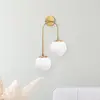 Image de Opviq Applique murale Jewel 10585 dorée, verre opale 55 x 30 cm à 2 lampes.