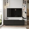 Image de Wooden Art - Meuble TV FN1 noir - 140x38.2x35.5 cm OS