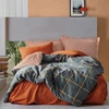 Image de En Vogue - Parure housse de couette Stark canelle/bleu foncé 240x220 cm