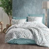 Image de Elizabed - Parure housse de couette Lendell menthe/blanc 240x220 cm
