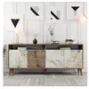Image de CONCEPT1 Milan noyer marbre blanc 180 x 35 x 78cm 845HCT5317