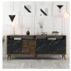 Image de CONCEPT1 Milan noyer marbre noir 180 x 35 x 78cm 845HCT5320