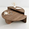 Image de Wooden Art - Duo de tables basses Podium marron - 90x30x60 cm OS